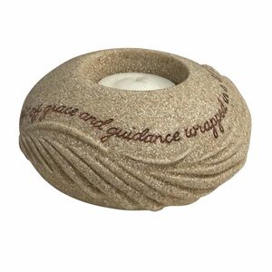 Sandstone-style Inspirational Tea Light Candle Holder (resin)